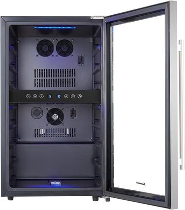 Kalamera 33 Bottle Dual Zone Wine Refrigerator - Stainless Steel Door, Freestanding