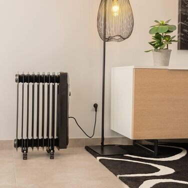 Електричний масляний радіатор Cecotec ReadyWarm 11000 Space - 2500 Вт, 11 ребер обігріву, 3 режими, 25 м², з кабелеутримувачем, ручкою та колесами (білий/чорний, 2000 Вт)