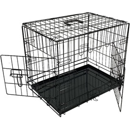 Металевий вольєр для собак Bunny Business, складна конструкція, 2 двері, пластик, XL, 107x69x76 см