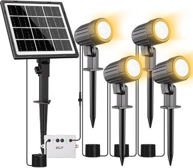 CLY Solar Lamps for Outdoors, Solar Spotlights Garden Light with Remote Control IP66 Waterproof 10 Colors 30 Dynamic Modes Timer Garden Lighting for Gardens Path Christmas Decoration 6 Pieces (Warm White/Natural/Cold White, 4 Pieces)