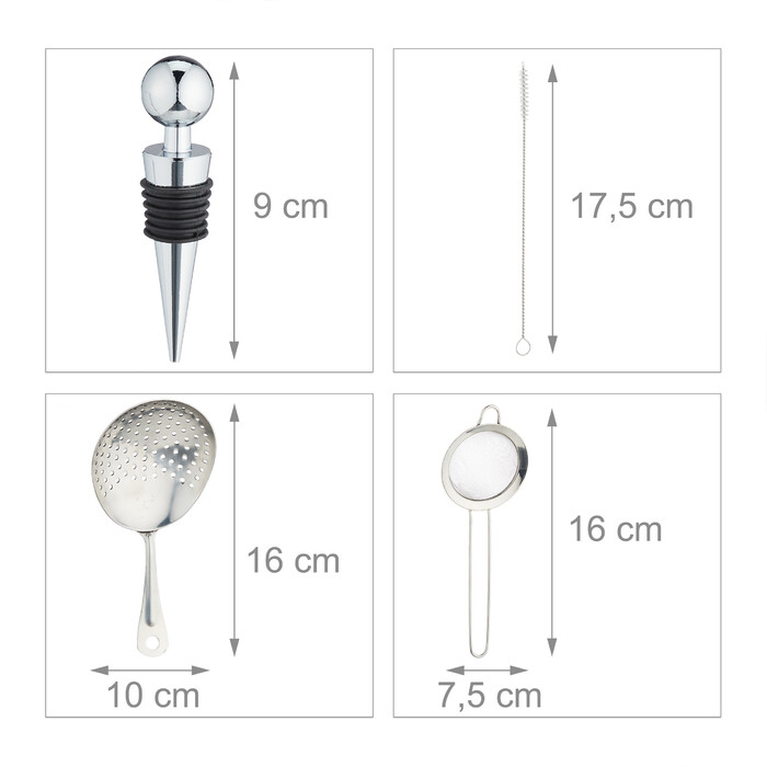 Relaxdays 16-Piece Cocktail Set with Stand