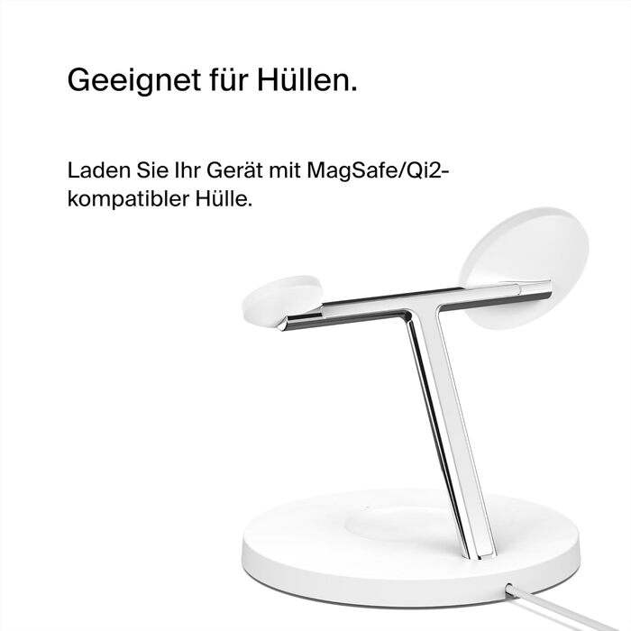 Belkin BoostCharge Pro 3-в-1 MagSafe Бездротове зарядне пристрої для iPhone 13, Apple Watch та AirPods (15W, білий, сумісний з MagSafe/Qi2)