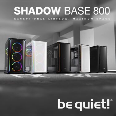 Корпус для ПК be quiet! Shadow Base 800, вентилятори Pure Wings 3 140mm PWM, USB 3.2 Gen 2 Type-C, підтримка E-ATX та радіаторів 420мм, загартоване скло, чорний