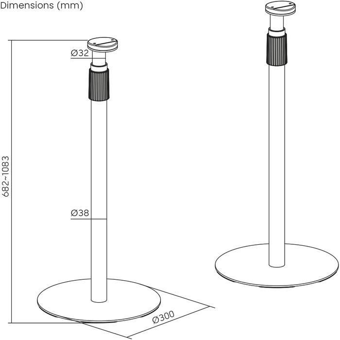 Підставка для колонок My Wall 2 - HS49WL, набір 2 шт. для SONOS ERA100 & ERA300, регульована висота, білий колір