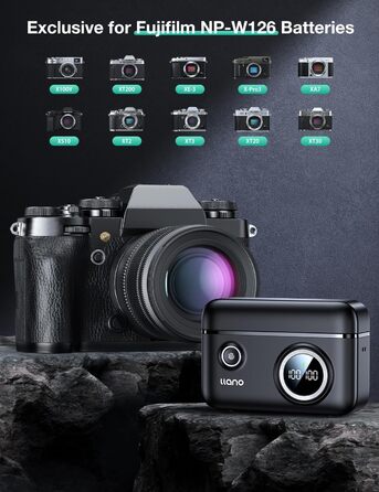 Акумулятор для Fujifilm X100VI/V/III, XM5, XT30III/II, XT50, XE5, XT3/2/1, X-Pro3 NP-W126/W126S + Зарядний пристрій USB-C 1140mAh