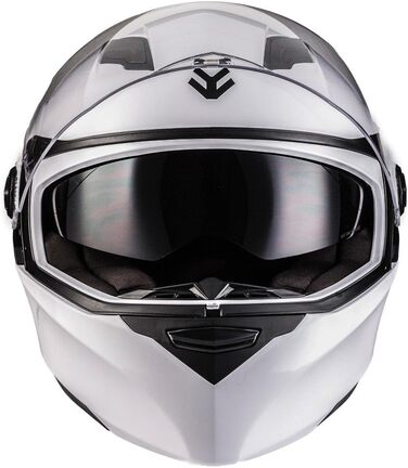 Мотошолом інтеграл ARMOR HELMETS AF-77, білий глянцевий, повнолицевий, ECE 22.05, сонцезахисний візор, швидкознімний замок, з чохлом, розмір XS (53-54 см) для мотоцикла, скутера, круїзера, спортбайка