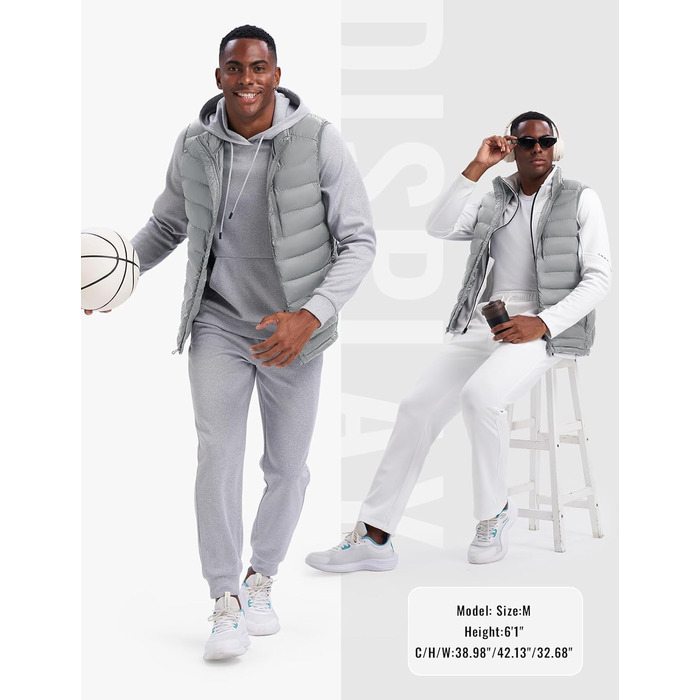 Чоловіча жилетка Rdruko з утеплювачем, світло-сіра, для активного відпочинку та туризму, 5 кишень (XXL)