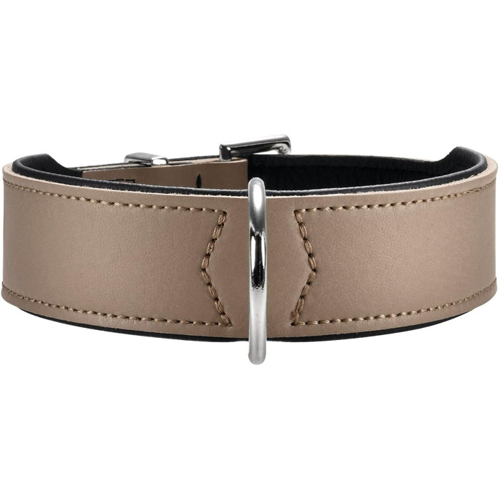 Нашийник для собак HUNTER BASIC, шкіра, розмір L (65 см), чорний/камінь