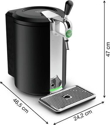 Крупс Beertender: пивоварна машина, 5 л, Heineken, контроль температури, компактна чорна VB450E10