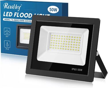 Світлодіодний прожектор для вулиці 10000Лм, 50Вт, 144LED, IP65, 6500K, водонепроникний ліхтар для саду, гаража, подвір'я
