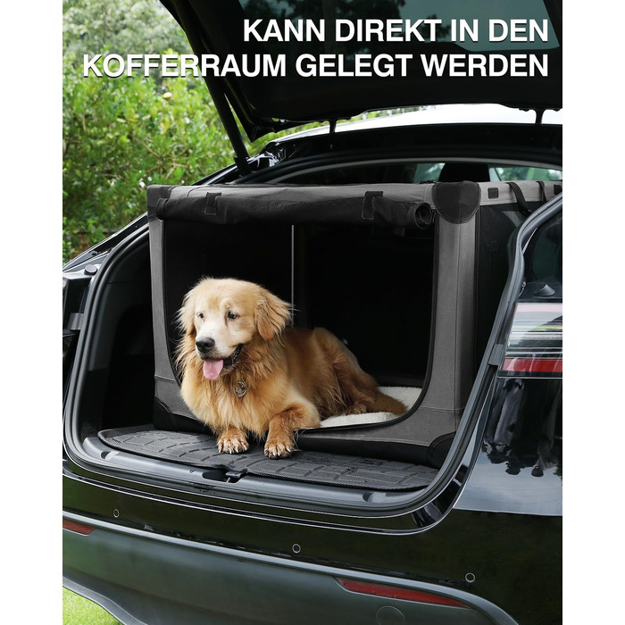 Складана переноска для собак середніх порід, 76x54x54 см, зелена/сіра