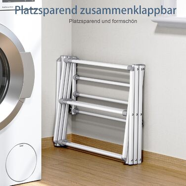 Складаний сушильник для білизни з 11 перекладинами, 3-ярусний розсувний, для дому та вулиці, сірий та білий