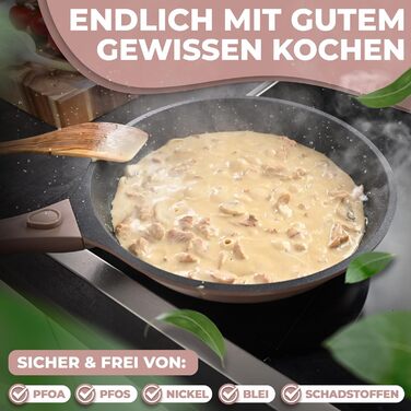 Набір сковорідок TRAUMLEBEN Neu 2-piece 24/28 см з знімними ручками, антипригарне покриття, PFOA free, для індукції, жаростійкий | сковорода з покриттям, сковорода для смаження та універсальна (Рожевий, 24/28 см)