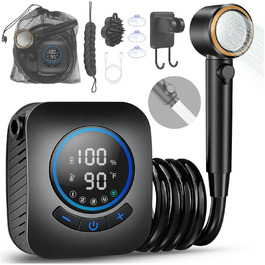 Електрична надувна душова кабіна для кемпінгу MIAOKE 7800mAh з цифровим дисплеєм та регулюванням температури