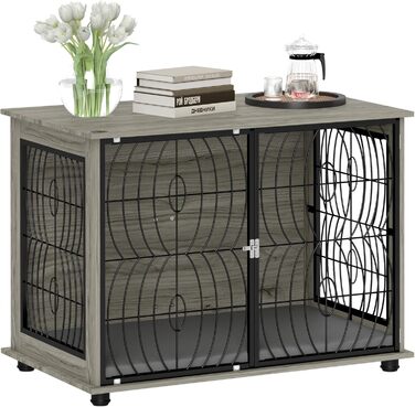 Клітка для собак PawHut - велика, 100x60x73.5 см, сіра, з подушкою, для дому