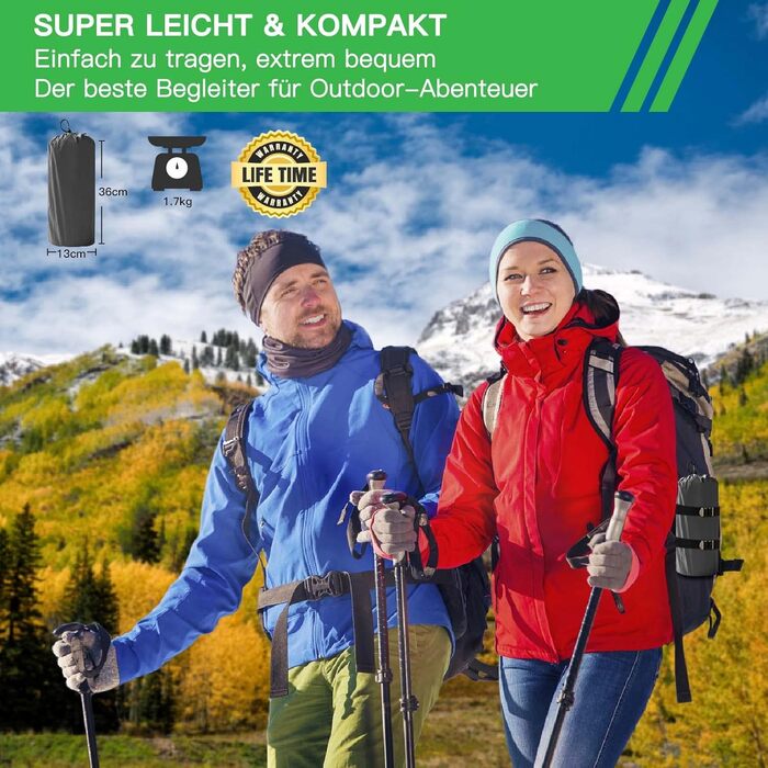 Каремат для кемпінгу на 2 особи Doppel - ультралегкий, 10 см, самонадувний, з помпою та подушкою. Ідеально для подорожей та відпочинку на природі. Сірий колір.