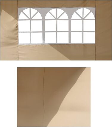 2.5x2.5M Foldable Terrace Roof, Water-Repellent, Made of Steel and Polyester (Beige Side Walls)