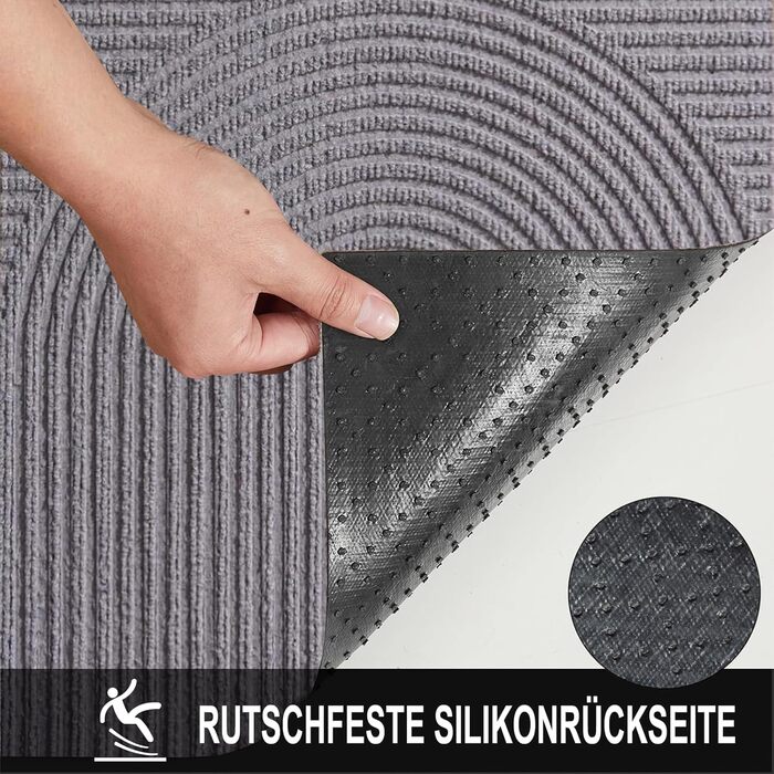 Килимок для дому та вулиці 43x76 см - антиковзаючий, миючий килимок для входу, тераси, саду (сірий)