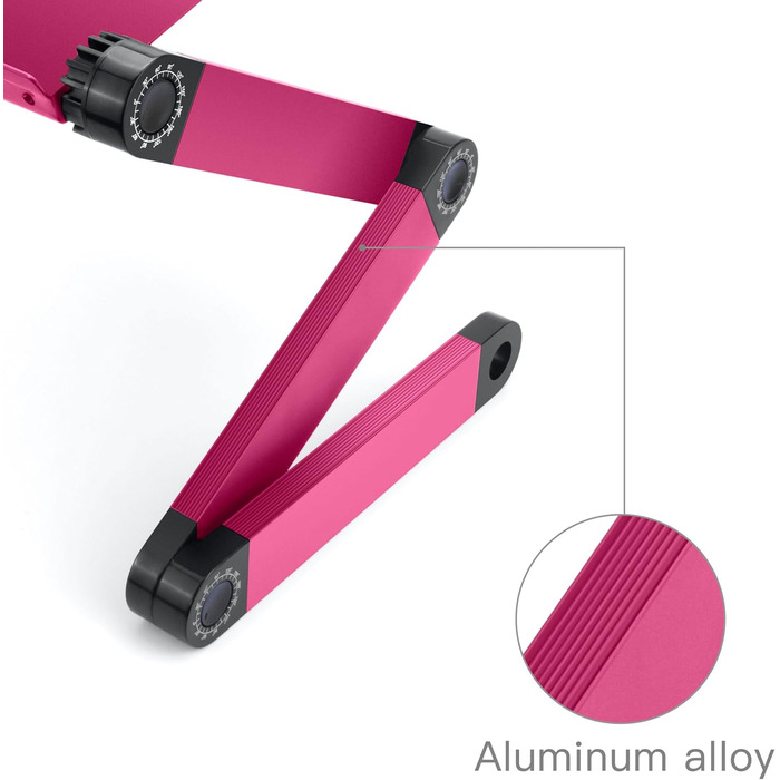 Підставка для ноутбука LifeBasis, складна, регульована, рожева, до 17 дюймів