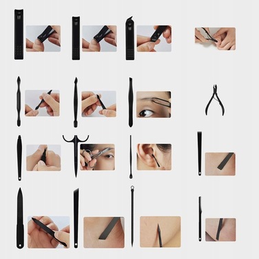 Набір інструментів для манікюру та педикюру (16 предметів), кусачки та обрізачі для нігтів