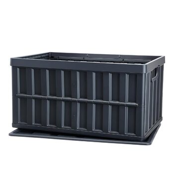 VEVOR 3-Piece Set 65L Professional Folding Box made of PP, Transport Box with Lid, Foldable Storage Box with Handle, Stackable Crates, Storage Box, Folding Boxes, Stackable Boxes for Storage & Transport