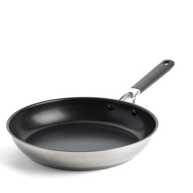 Пательня KitchenAid Edelstahl 28 см - 3-шарова конструкція з нержавіючої сталі, індукційна, для духовки, з ергономічною ручкою