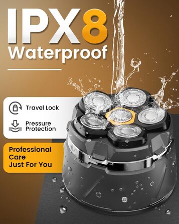 Електричний гостростример для гоління чоловічий Glatzen, IPX8, 6D, LED, USB-C (FK-8790B)