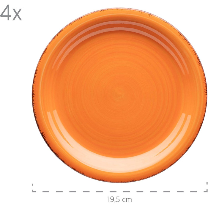 Набір посуду MÄSER Bel Tempo II (16 предметів) для 4 осіб: керамічний сервіз ручної роботи, зелено-блакитний, стеатоліт