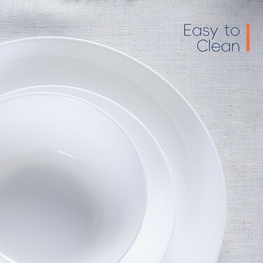 Набір посуду на 6 осіб (18 предметів), Opalglas, з мисками, десертними та обідніми тарілками (білий)