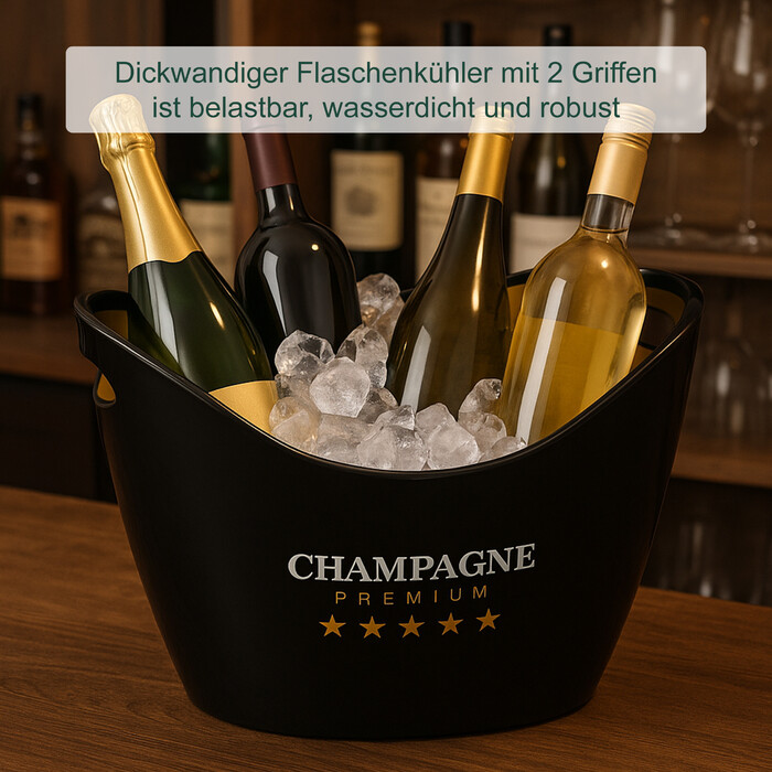 Relaxdays 8L Champagne Cooler in Black/Gold