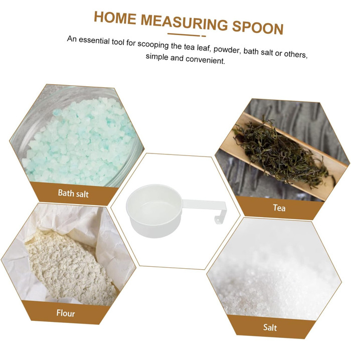 Amosfun 5-Piece Stainless Steel Measuring Spoon Set - Gadget Sifter Coffee Measuring Ring Labels Dishwasher Safe Utensils Measuring Cup Protein Powder Spoon Stainless Steel White 4 Pieces * 5