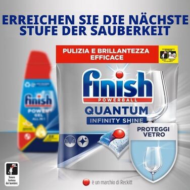 Рідкий засіб для посудомийних машин Finish Powergel, мультифункціональний, з лимоном, віджирюючий ефект, 120 мийок (4 упаковки по 600 мл)