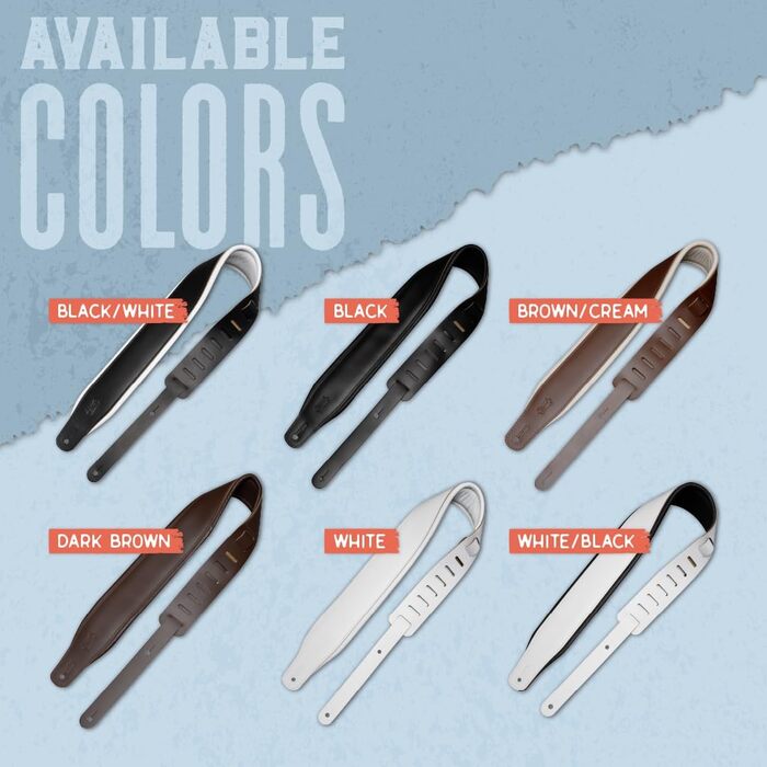 Гітарний ремінь Levy's Leathers Amped Series з натуральної шкіри, темно-коричневий