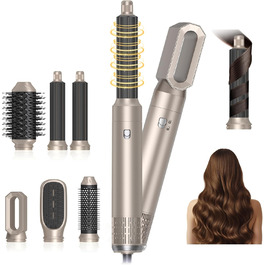 Airstyler 5 в 1: Фен-щітка, плойка, стайлер для волосся 1000W, золотий