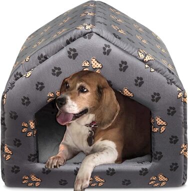 Будка для собак SuperKissen24: лежанка, переноска для собак та котів, 50x64x45 см, водовідштовхувальний матеріал, сірий колір, XL
