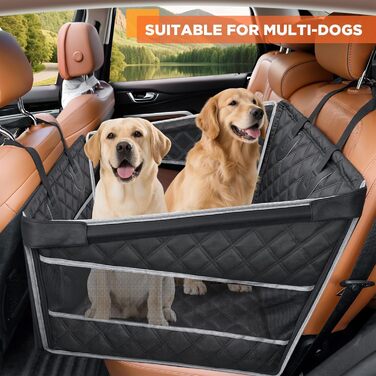 Крісло для собак у машину Gimars, посилена стабільність, великі та середні породи, водонепроникне, з ременями безпеки