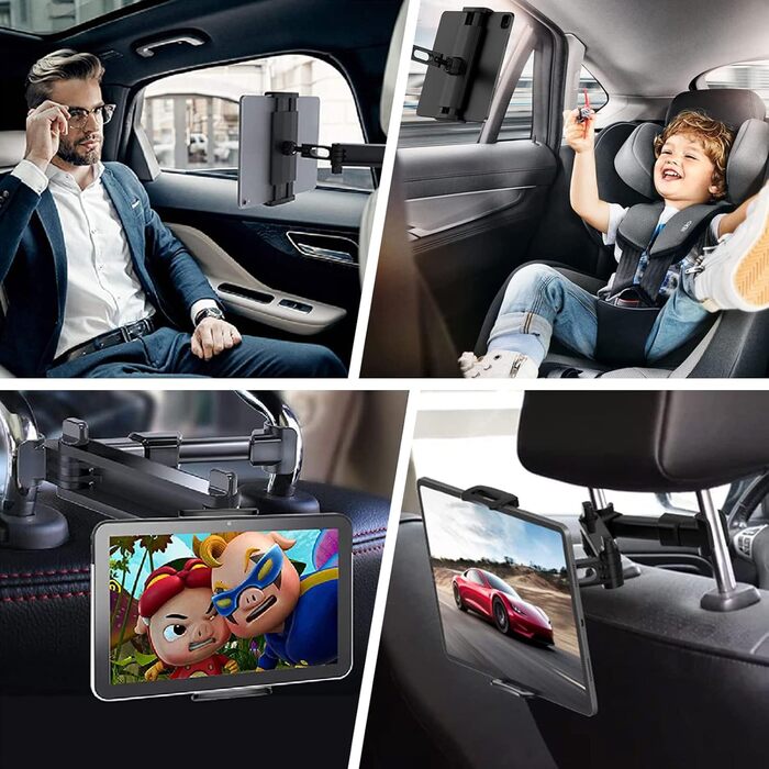 Тримач для планшета в авто, універсальний, висувний, для iPad, iPhone, Samsung Galaxy Tab, Switch (4.7-13 дюймів)