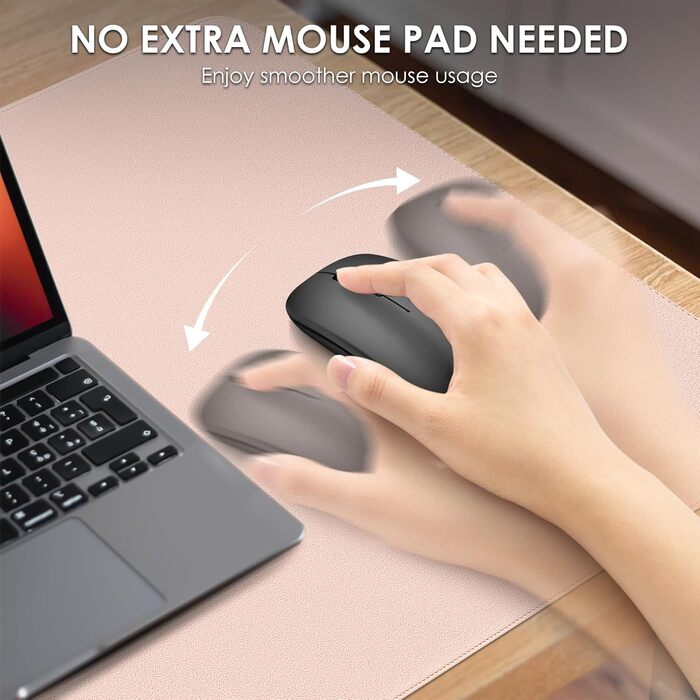 Підкладка для столу Vicwe з екошкіри PU, 80x40 см, рожева - килимок для миші, захист для офісу та дому