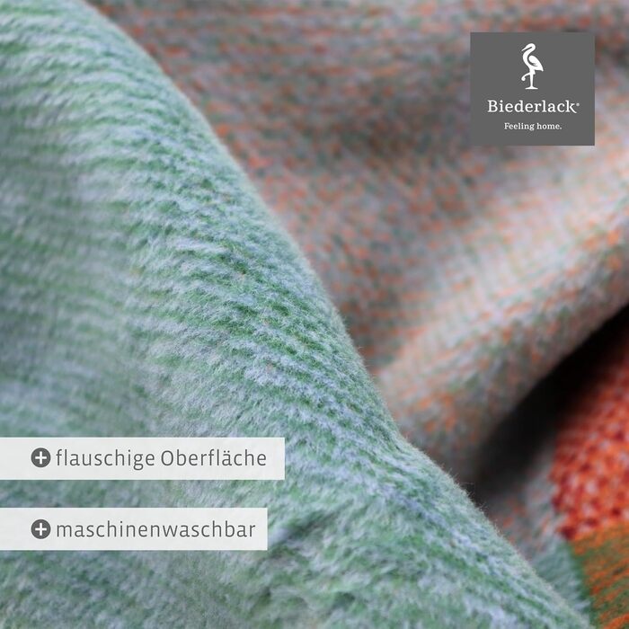 Biederlack® Fluffy Snuggle Blanket Pure Cotton Check I Made in Germany I Öko-Tex Made in Green I Colorful Throw Blanket made of 100% Cotton I Couch Blanket 150x200 cm I sustainably produced