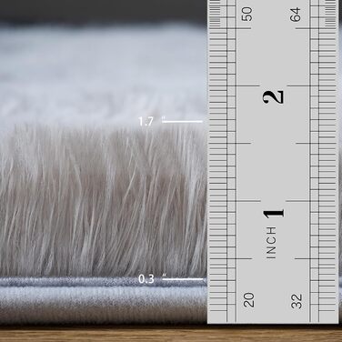 Пухнастий килим для вітальні Hochflor, 160x230 см, сірий. Килим для спальні, дитячої кімнати, з антиковзаючою основою, легко миється.