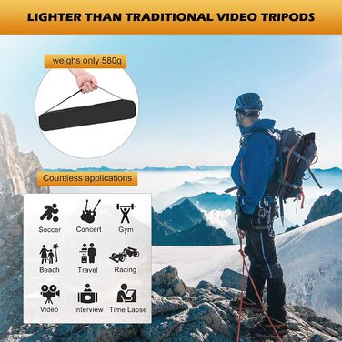 Штатив для камери та телефону GRIFEMA, 140 см, алюміній, з Bluetooth-пультом, регульований, сумісний з iPhone, Android, DSLR