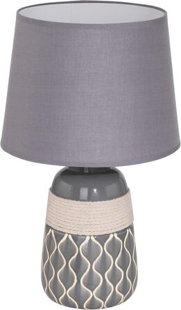 Настільна лампа EGLO Bellariva: кераміка, кремовий колір, тканина білого кольору, з вимикачем, E14, для вітальні та спальні