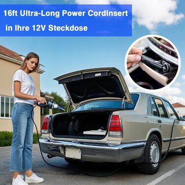Автомобільний пилосос Handstaubsauger 12V з HEPA фільтром та мийним фільтром, 106W, чорний - портативний пилосос для прибирання в салоні, попелу та шерсті