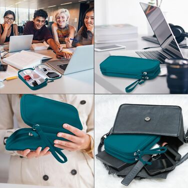 Органайзер для аксесуарів Arae Eektronik: кейс для кабелів, SD-карт та USB. Зелений