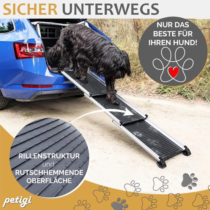 Рампа для собак у автомобіль Teleskop, висувна, алюміній, до 90 кг, протиковзка, для SUV