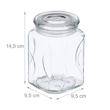 Relaxdays Set of 6 Storage Jars with Lids, 750 ml