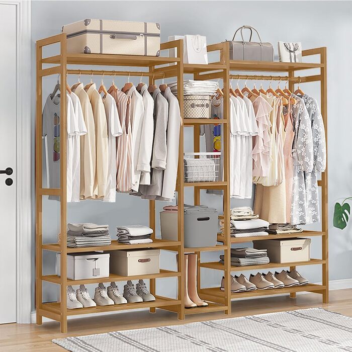 Підставка для одягу, вільна, багатофункціональна, для спальні, стабільна, містка, для підвішування одягу, легка збірка, з вішалкою 170 x 30 x 150 см