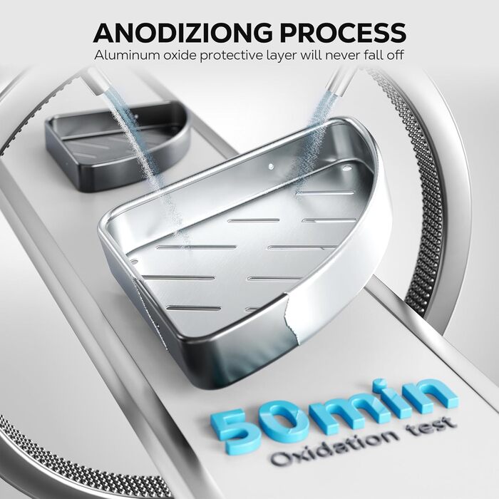 Поличка для душу Nieifi без свердління, кутова, нержавіюча сталь, 4 яруси, чорна, для ванної кімнати та душу