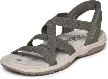 Сандалі Skechers Reggae Slim Stretch Flex Hands Free Slip-Ins (35 EU, Оливково-листяний) - Зручні жіночі сандалі