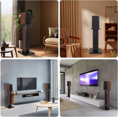 Стійки для акустичних систем Hi-Fi з дерева, 70 см, з можливістю засипки піском, комплект 2 шт. — універсальні підставки для полочних колонок та домашнього кінотеатру